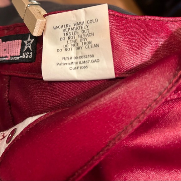 Bubblegum jeans.Red Size 5/6 . Made in the USA leather like look - Picture 6 of 7